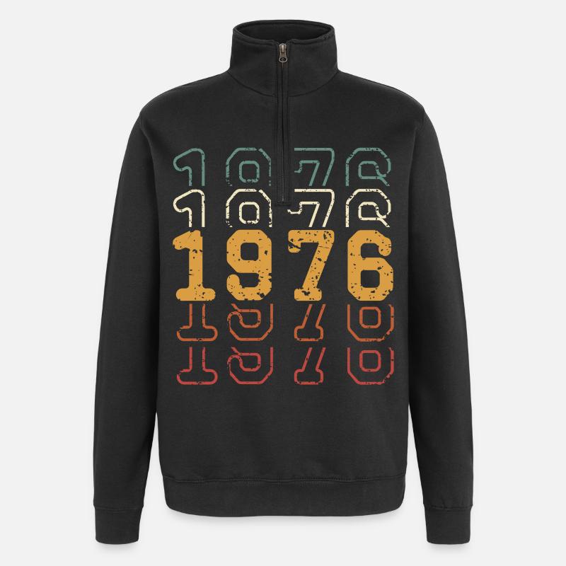 1976 - Sweat à zip 1/4 - noir