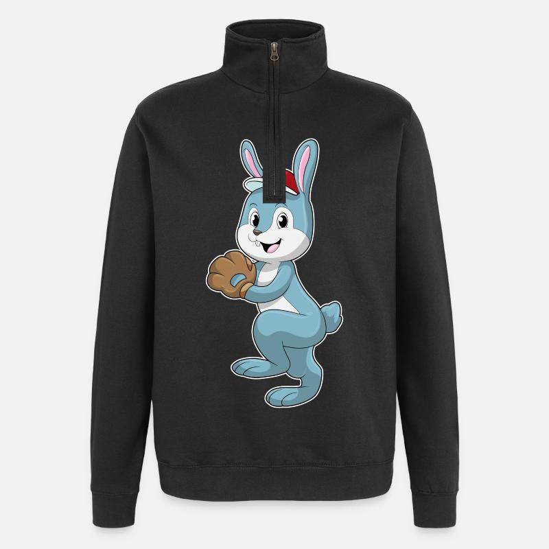 Gant de baseball Bunny - Sweat à zip 1/4 - noir