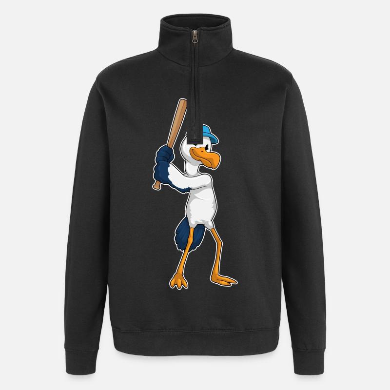 Storch Baseball Baseballschläger - Quarter-Zip-Sweatshirt - Schwarz