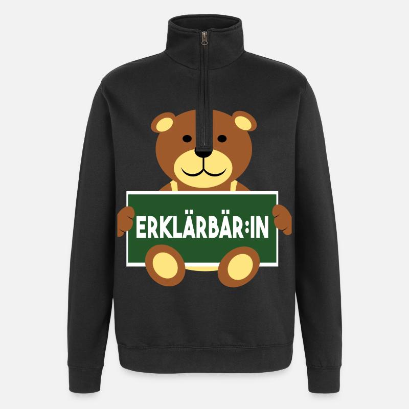 Erklärbär Erklärbär:in - Quarter-Zip-Sweatshirt - Schwarz