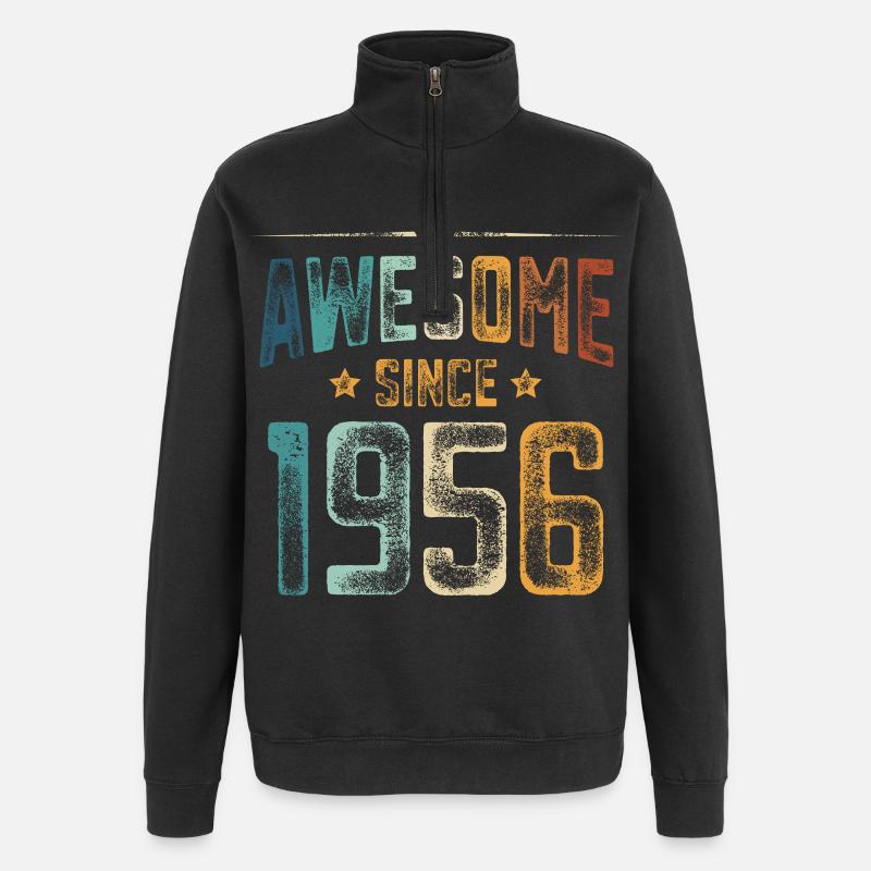 1956 Naissance Anniversaire Année de naissance - Sweat à zip 1/4 - noir