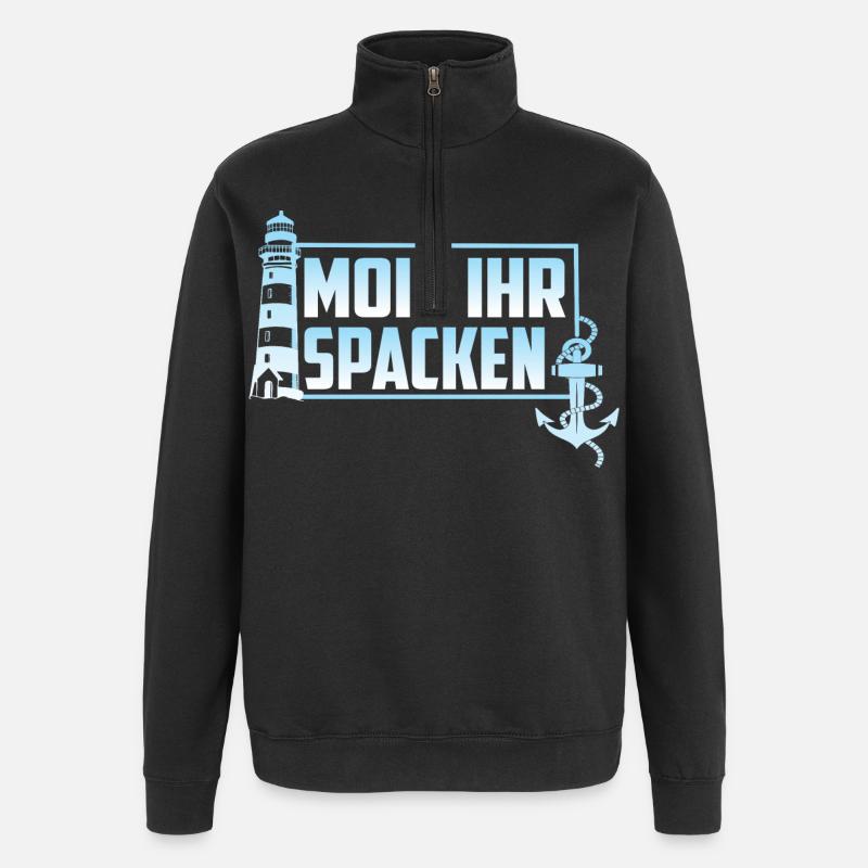 MOIN VOTRE SPACKEN - Sweat à zip 1/4 - noir