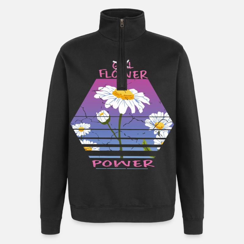 Sonnenblumen - Quarter-Zip-Sweatshirt - Schwarz