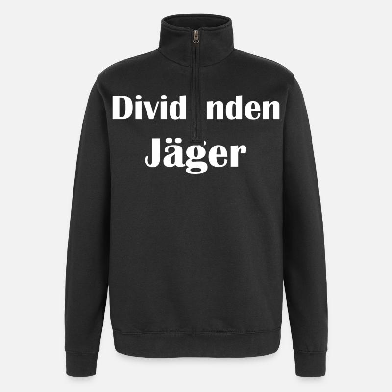 Dividendenjäger - Quarter-Zip-Sweatshirt - Schwarz