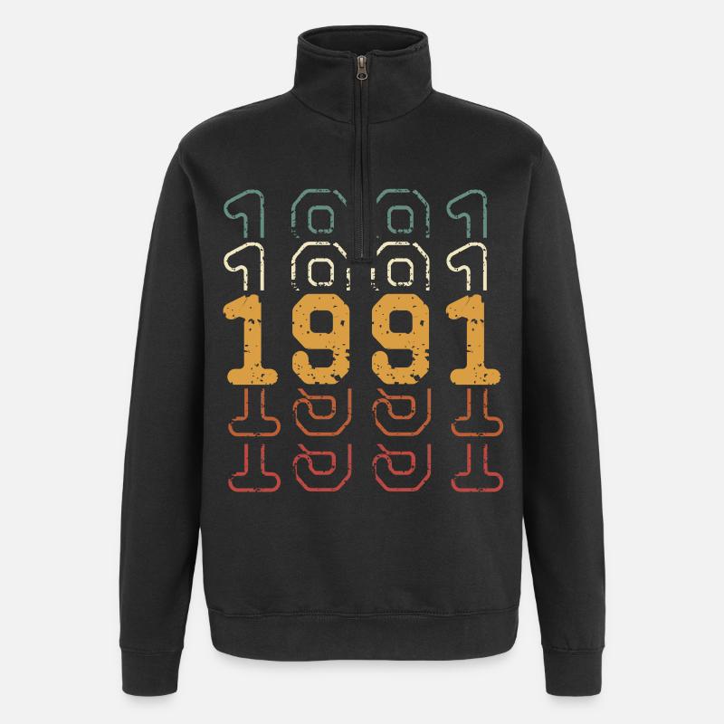 1991 - Sweat à zip 1/4 - noir