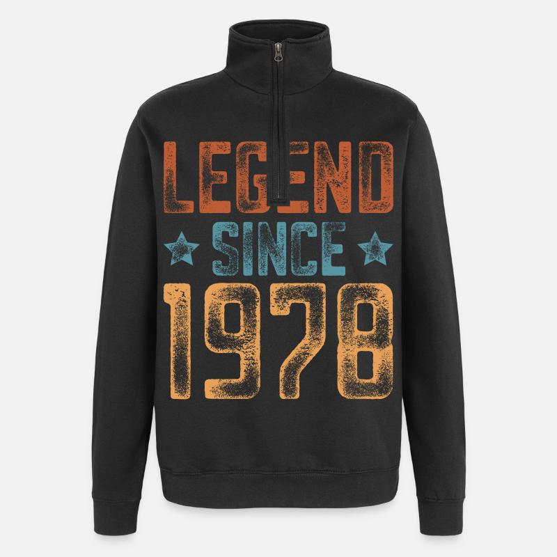 1978 Naissance Année de naissance Anniversaire - Sweat à zip 1/4 - noir