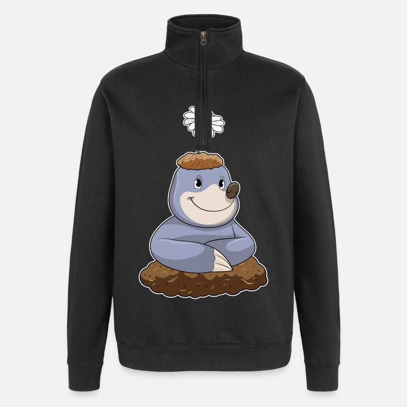 Maulwurf Gänseblümchen - Quarter-Zip-Sweatshirt - Schwarz