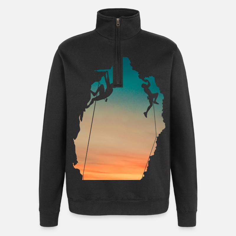 Sunset Cliff Climbers - Quarter-Zip-Sweatshirt - Schwarz