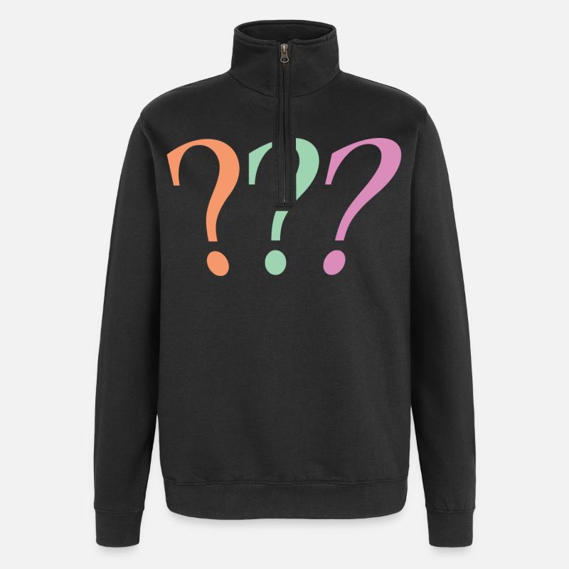 Point d’interrogation - Sweat à zip 1/4 - noir
