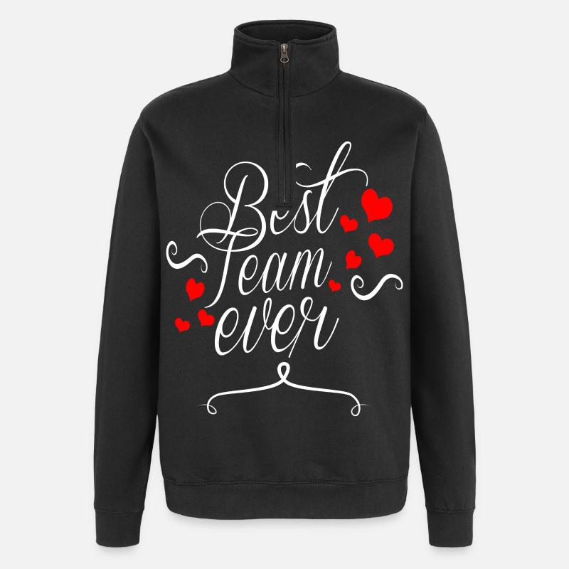 Best Team Ever - Quarter-Zip-Sweatshirt - Schwarz