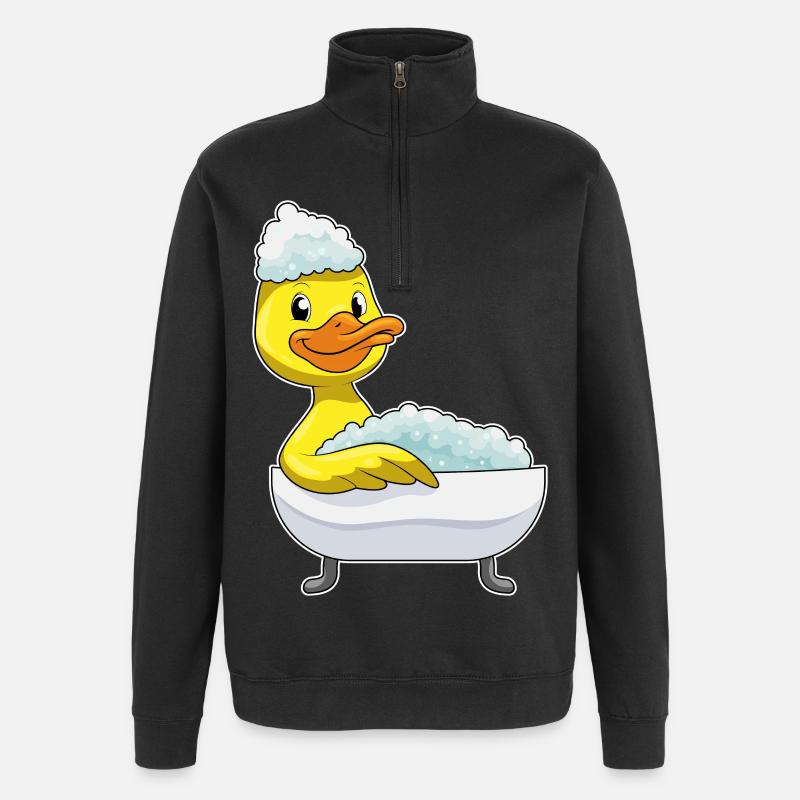 Duck Bathing Bathtub - Quarter-Zip Sweatshirt - black