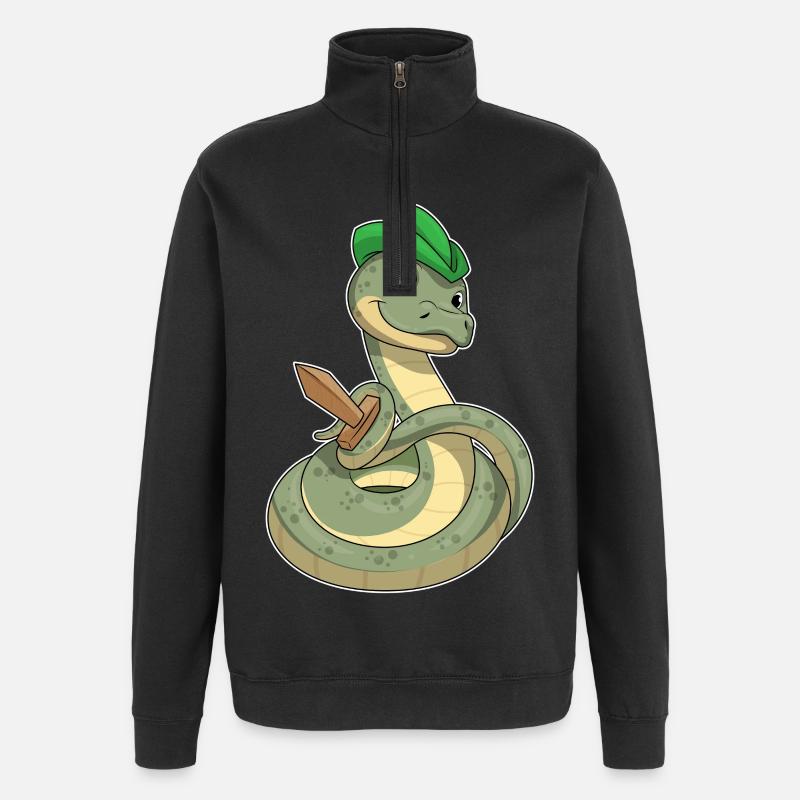 Épée Serpent - Sweat à zip 1/4 - noir