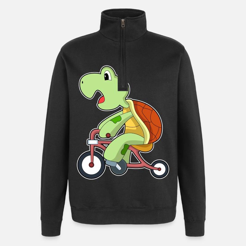 Turtle Bicycle - Quarter-Zip Sweatshirt - black
