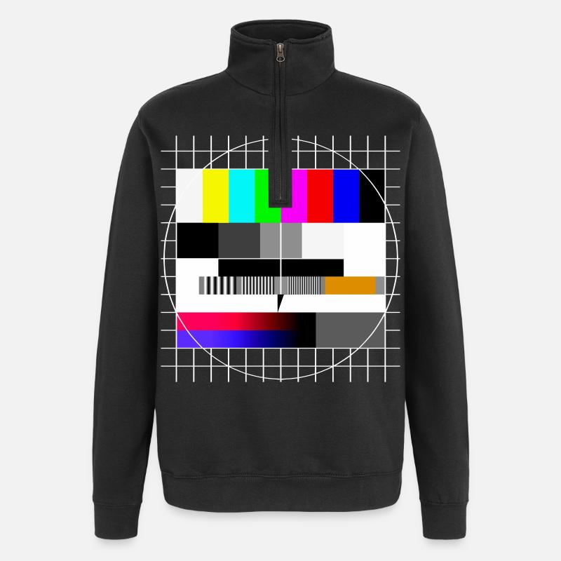 Image de test TV 90s Party 80s Retro 90s - Sweat à zip 1/4 - noir