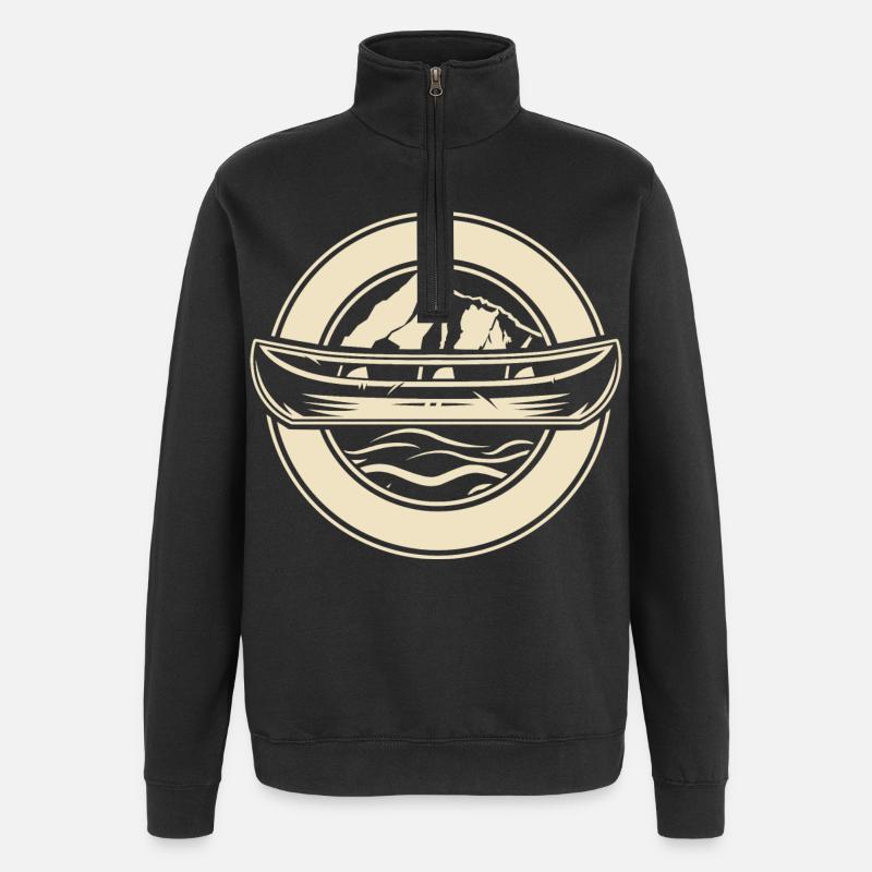 Canoë Canoë Canoë - Sweat à zip 1/4 - noir