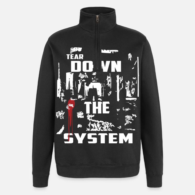 Détruire le système - Sweat à zip 1/4 - noir