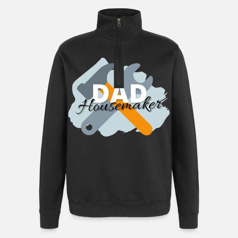 Dad Housemaker - Quarter-Zip-Sweatshirt - Schwarz
