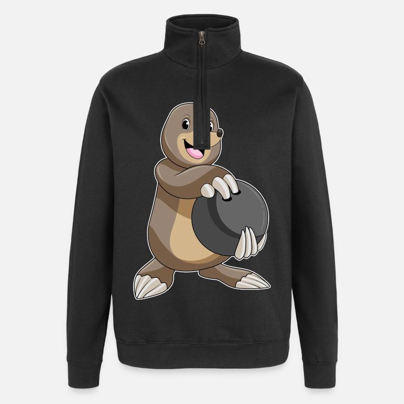 Mole Bowling Bowling Ball - Quarter-Zip Sweatshirt - black