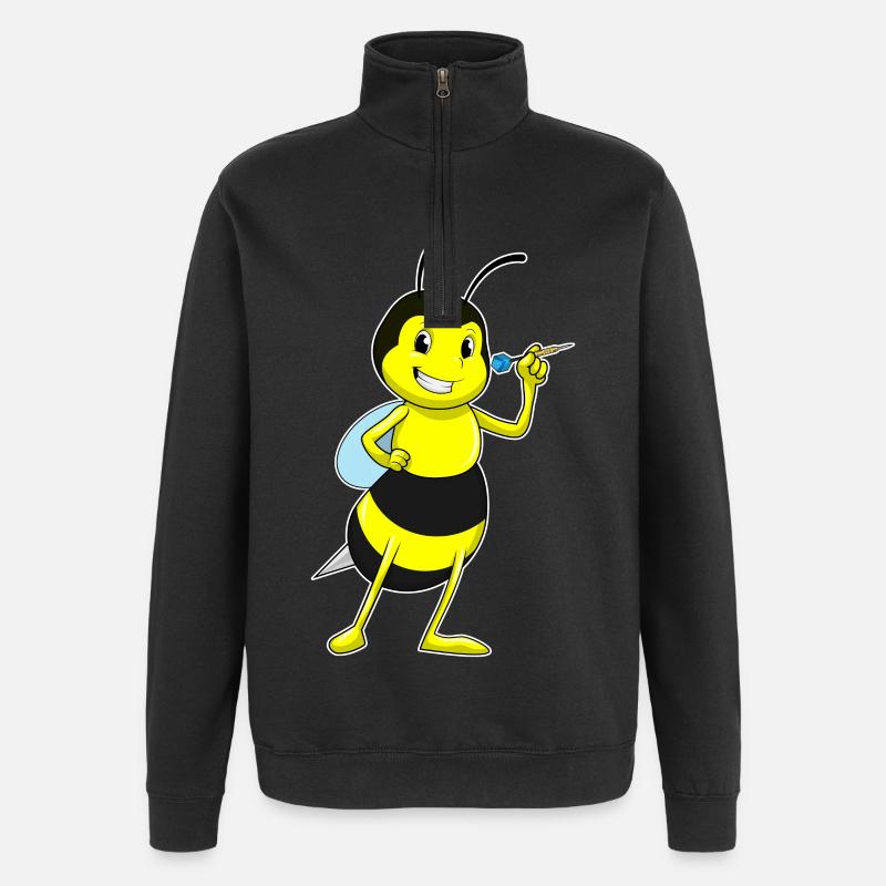 Bee Dart Dart - Quarter-Zip Sweatshirt - black