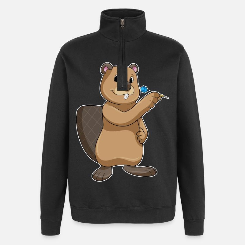Fléchette de castor - Sweat à zip 1/4 - noir