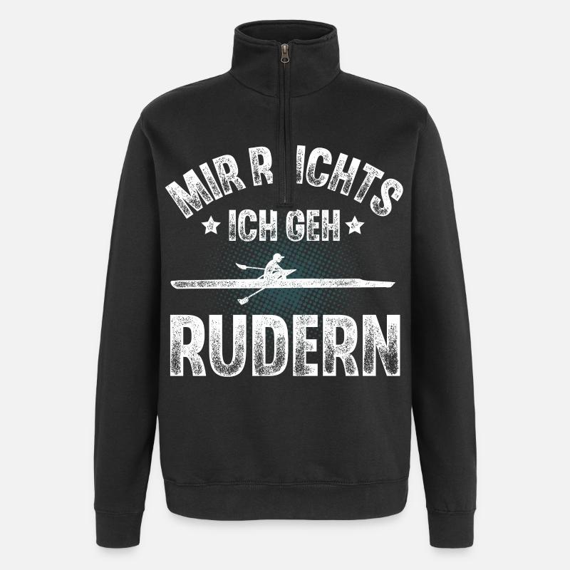 Rudern Ruderer Ruderboot - Quarter-Zip-Sweatshirt - Schwarz