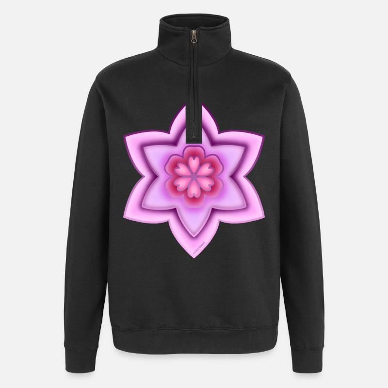 Bunte Kirschblüte! Von Pousse2Bambou ! - Quarter-Zip-Sweatshirt - Schwarz