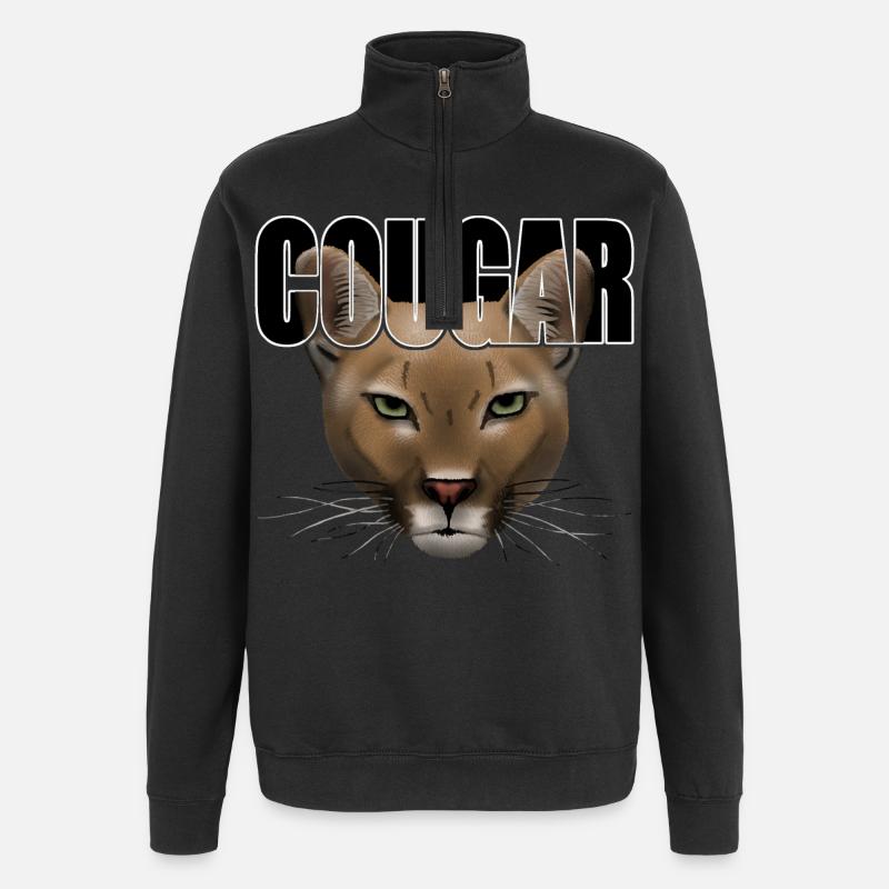 Cougar script R6Z - Quarter-Zip Sweatshirt - black