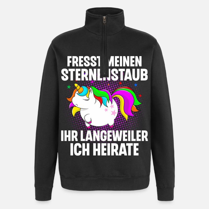 Einhorn Junggesellinnenabschied - Quarter-Zip-Sweatshirt - Schwarz