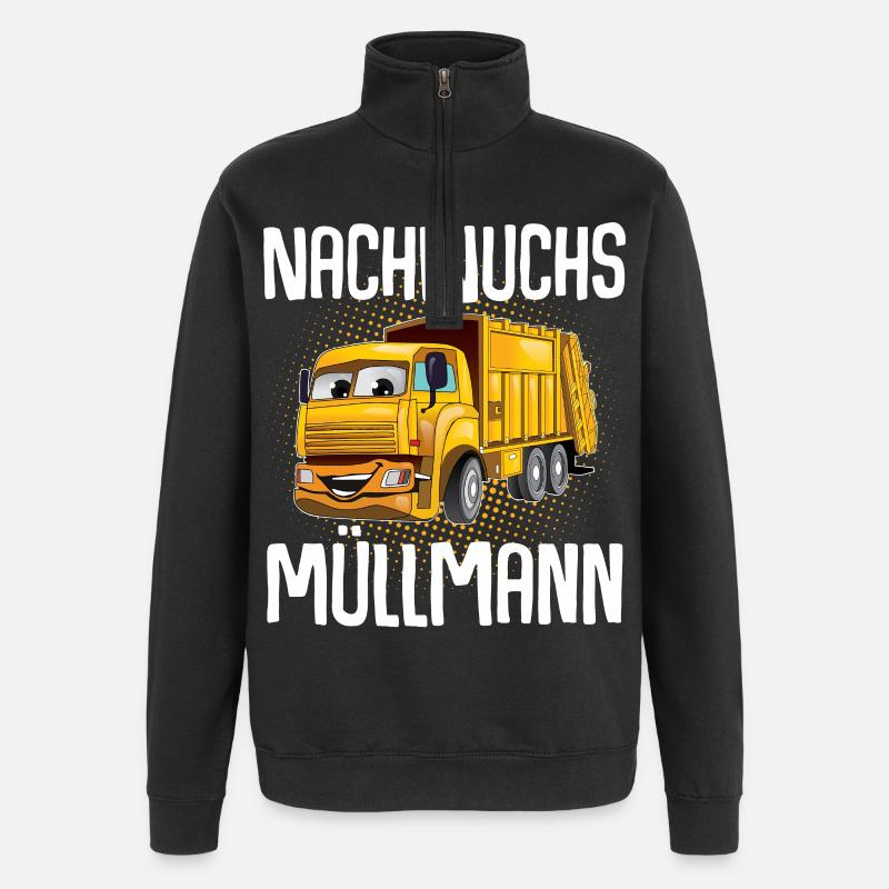 Nachwuchs Müllmann - Quarter-Zip-Sweatshirt - Schwarz