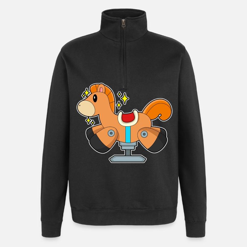Cheval à bascule - Sweat à zip 1/4 - noir