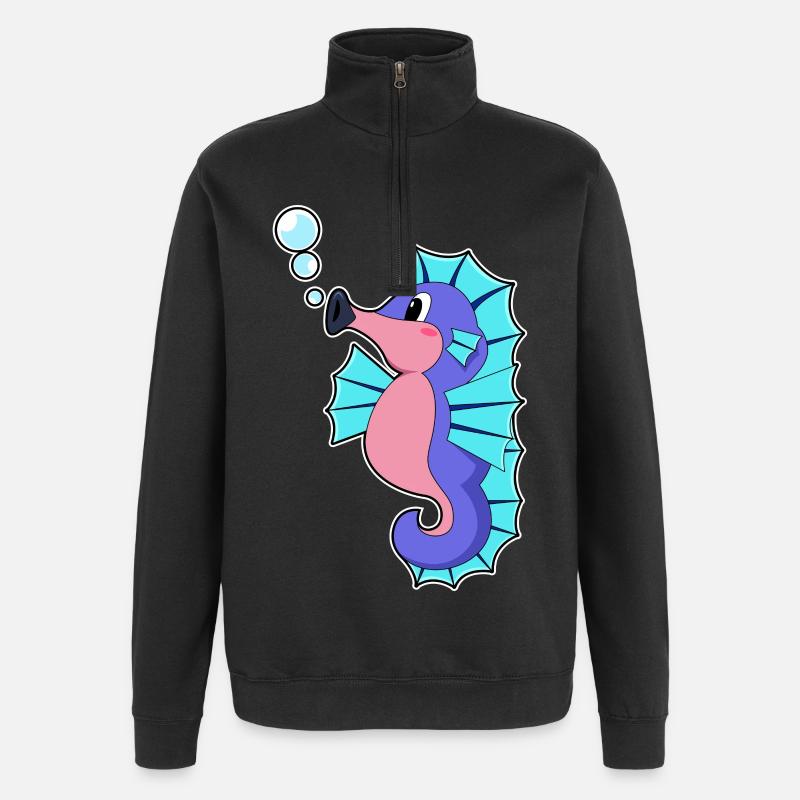 Hippocampe - Sweat à zip 1/4 - noir