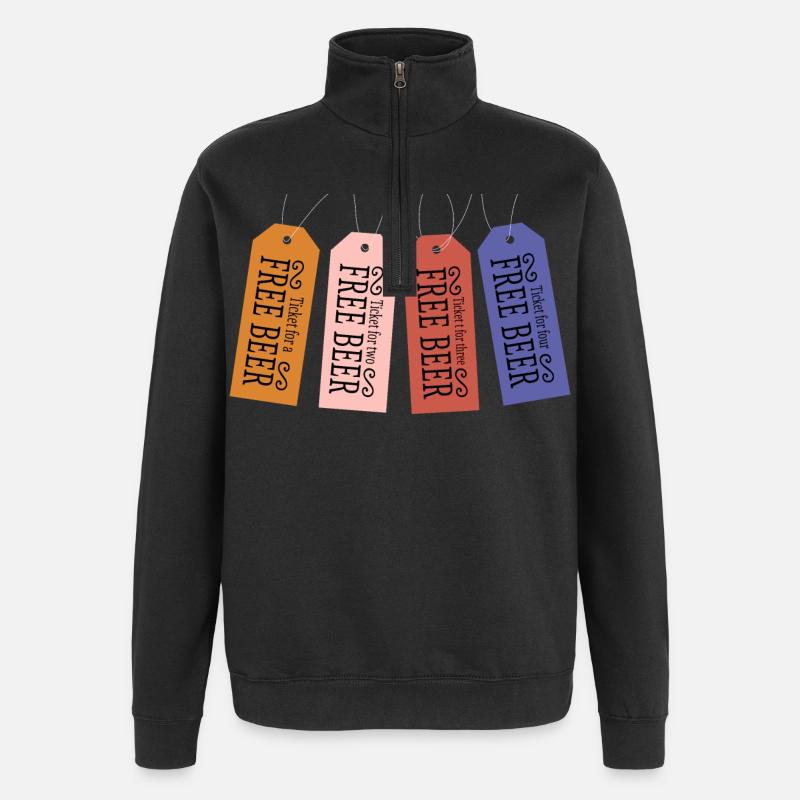 Freibier Ticket - Quarter-Zip-Sweatshirt - Schwarz