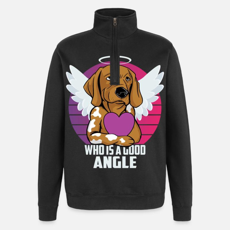 Engel Hund - Quarter-Zip-Sweatshirt - Schwarz