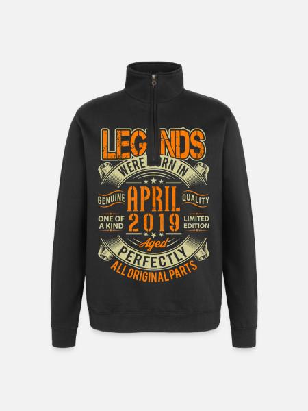 2019 April Birthday Legend - Quarter-Zip Sweatshirt - black