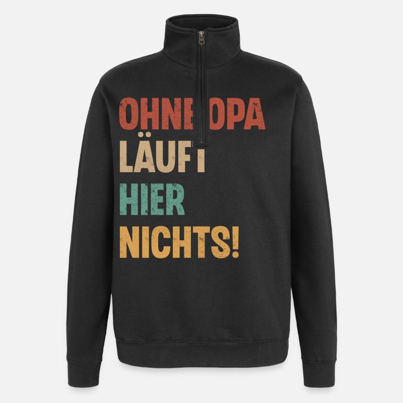 Opa - Quarter-Zip-Sweatshirt - Schwarz