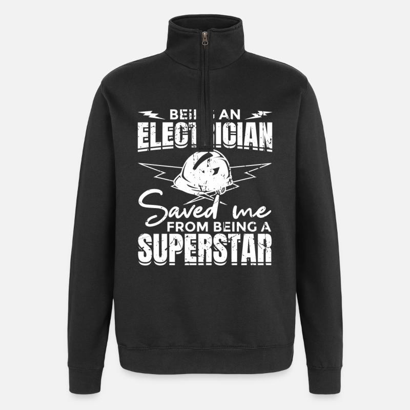 Drôle d’électricien disant - Sweat à zip 1/4 - noir