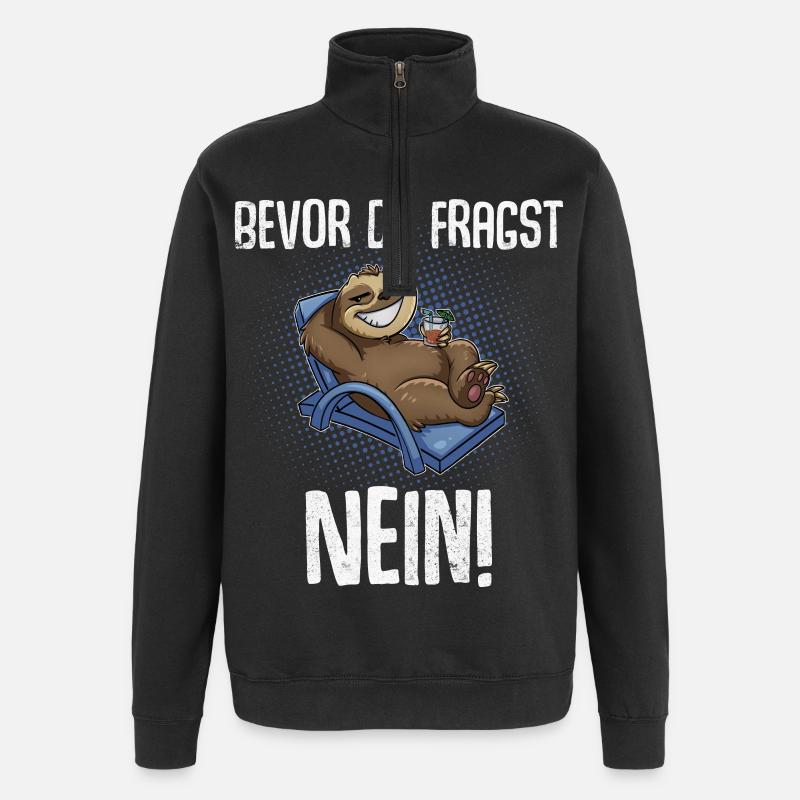 Bevor Du Fragst Nein! - Quarter-Zip-Sweatshirt - Schwarz