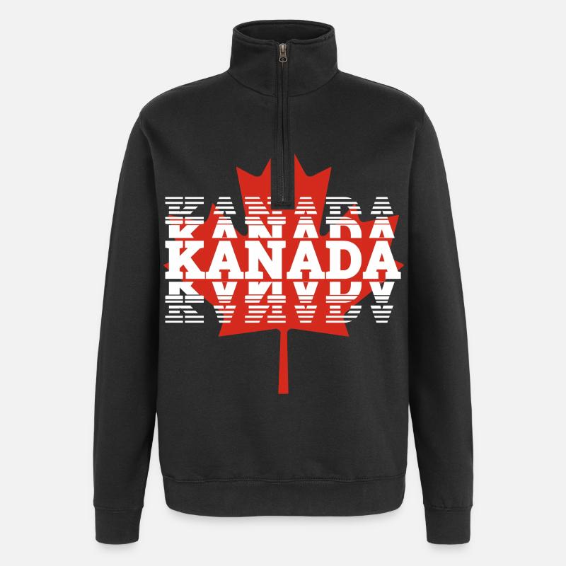 Kanada - Quarter-Zip-Sweatshirt - Schwarz