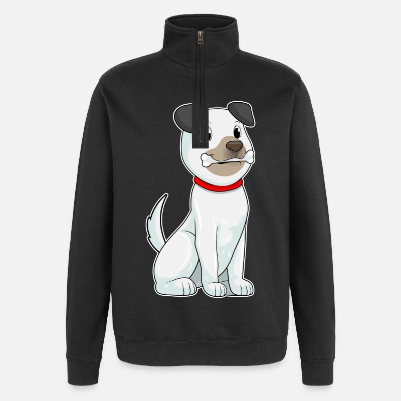 Hund Knochen - Quarter-Zip-Sweatshirt - Schwarz