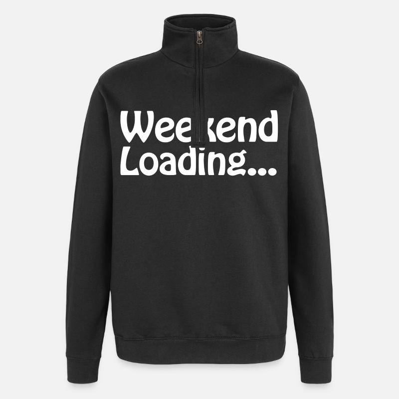Weekend loading - Wochenende - Bald Wochenende - Quarter-Zip-Sweatshirt - Schwarz