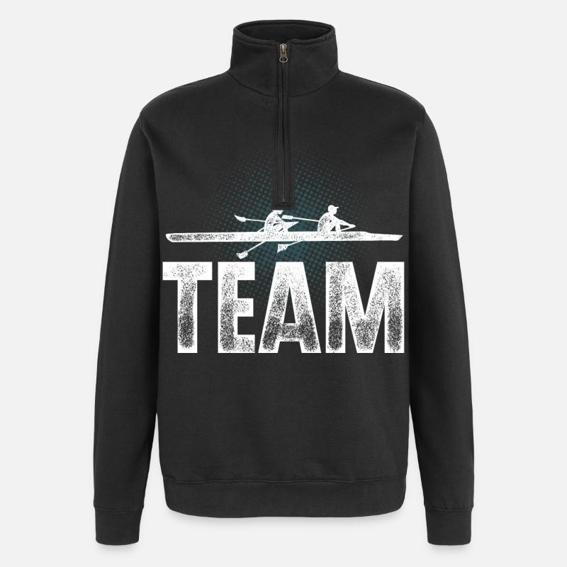 Rudern Ruderer Ruderboot Team - Quarter-Zip-Sweatshirt - Schwarz