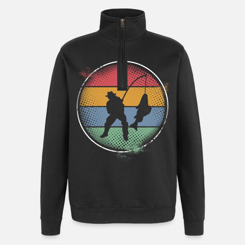 Pêche Pêcher Pêcheur - Sweat à zip 1/4 - noir