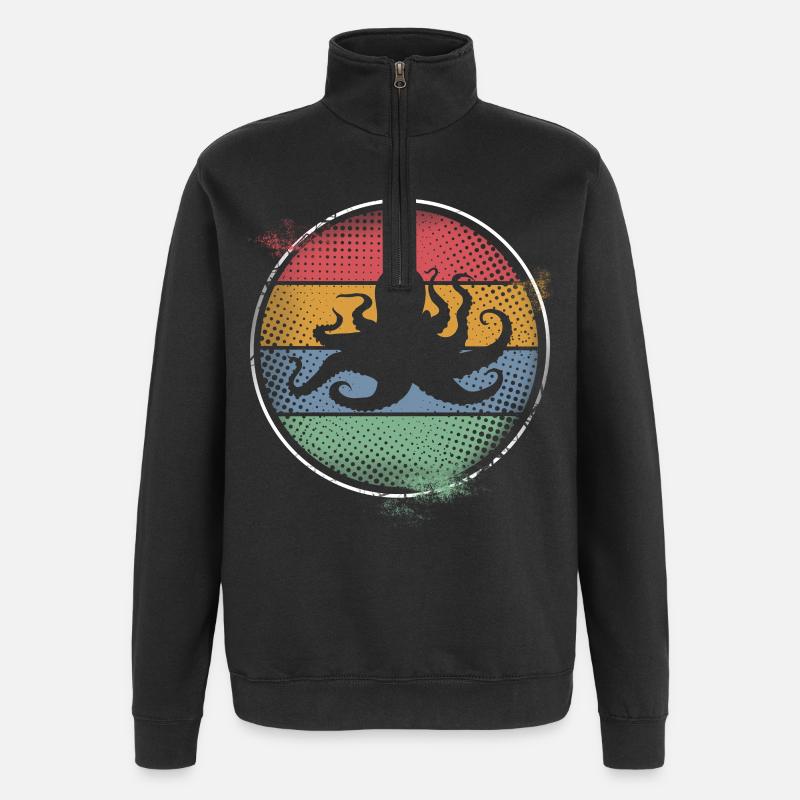 Octopus Octopus Octopus Animal marin - Sweat à zip 1/4 - noir