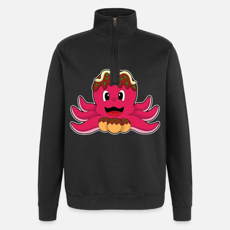 Octopus Pastry - Quarter-Zip Sweatshirt - black