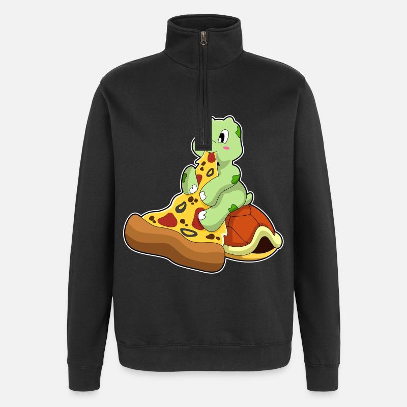 Pizza Tortue - Sweat à zip 1/4 - noir