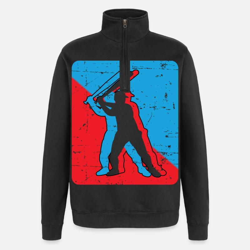 Baseball - Quarter-Zip-Sweatshirt - Schwarz