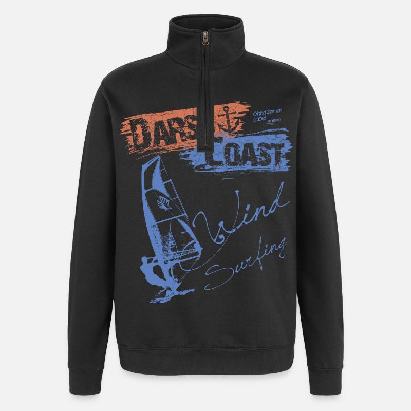 DarssCoast WINDSURFING - SURFER WINDSURFER - Quarter-Zip-Sweatshirt - Schwarz