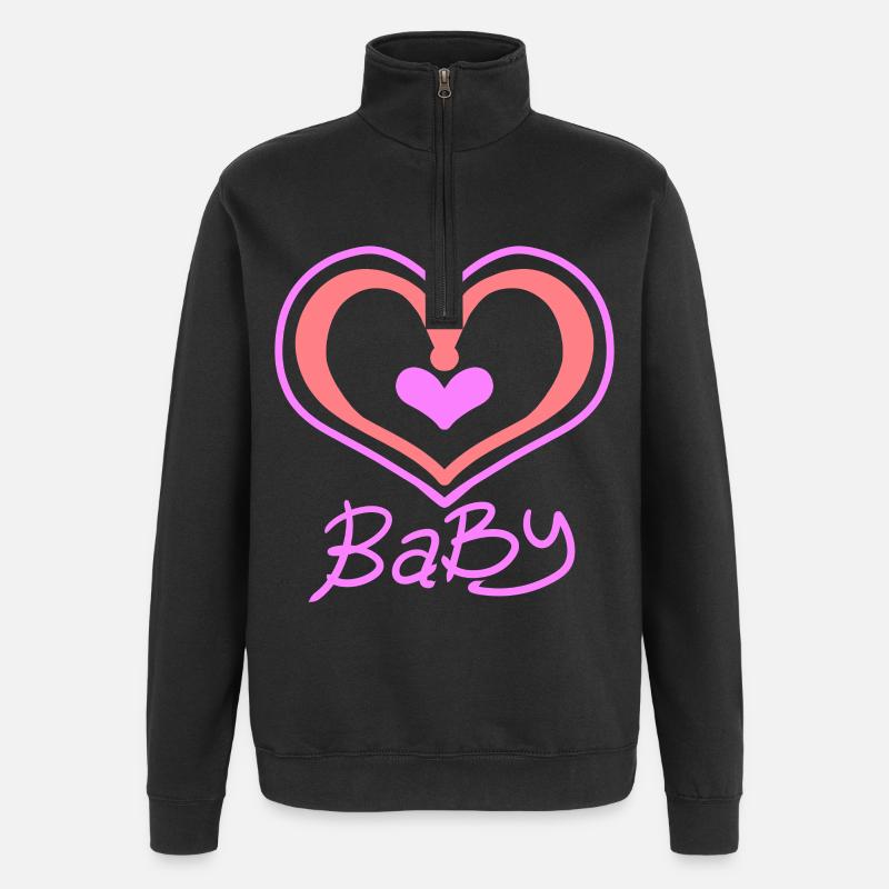 Baby Heart - Quarter-Zip Sweatshirt - black