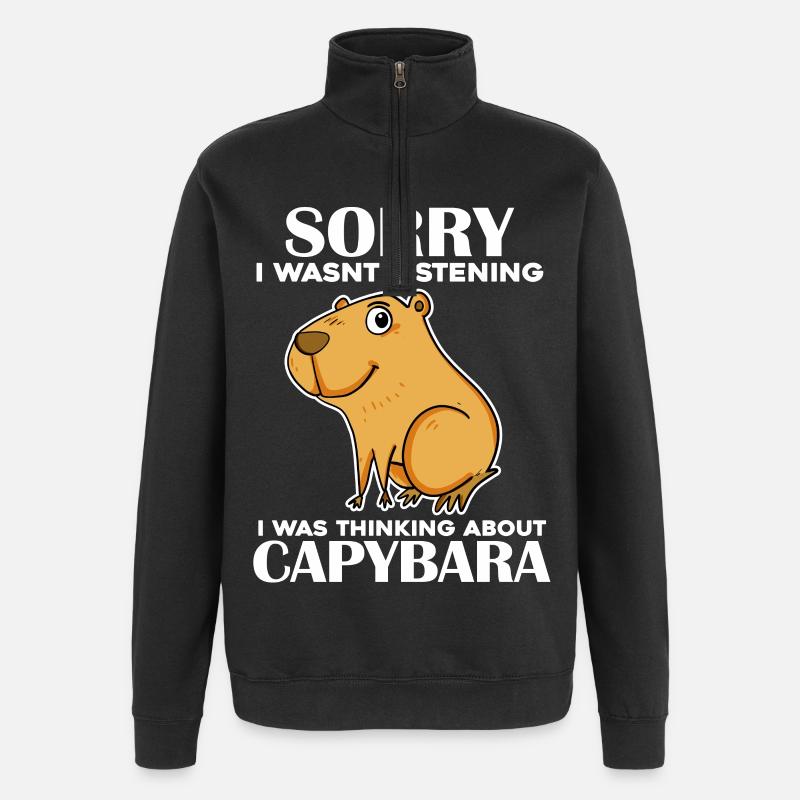 Capybara - Quarter-Zip-Sweatshirt - Schwarz