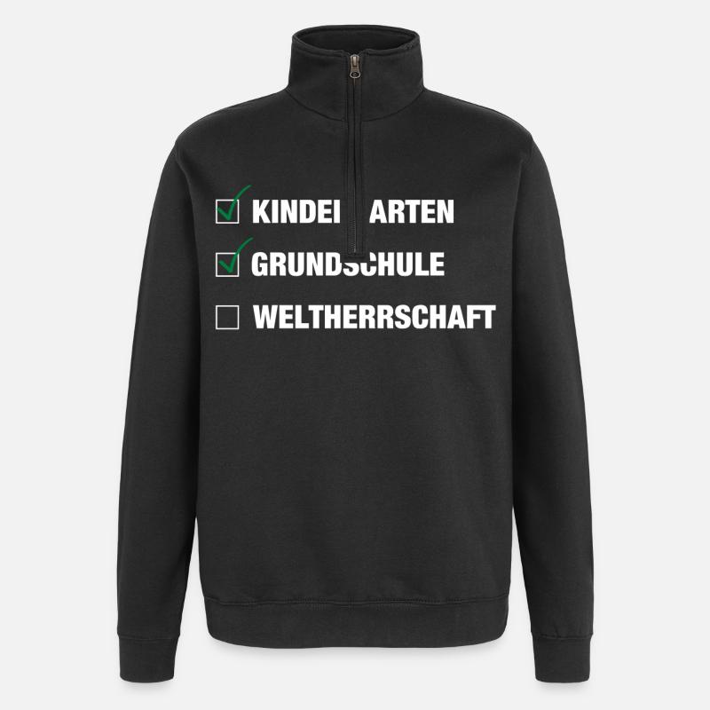 Einschulung | Schulkind 2026 - Weltherrschaft - Quarter-Zip-Sweatshirt - Schwarz